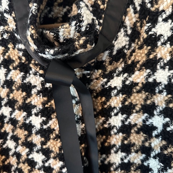 Black, White & Tan Houndstooth Coat Dress | Elegant, Timeless & Chic - Picture 5 of 9